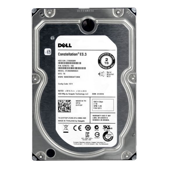 DELL 2TB 01P7DP 7.2K 128MB SAS-2 3.5'' ST2000NM0023