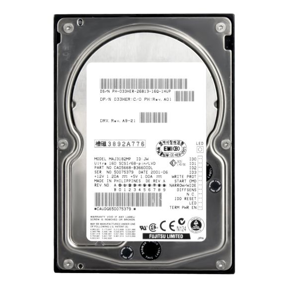 HDD DELL 033HER MAJ3182MP 18 GB 10k SCSI 68-PIN 3.5''