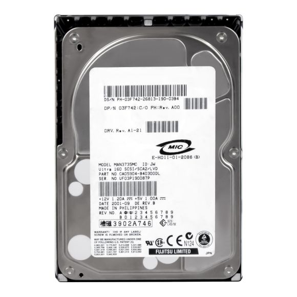 DELL 03F742 73GB 10K 8MB SCSI U160 3.5'' MAN3735MC