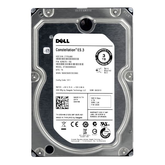 DELL 055H49 3TB 7.2K 128MB SAS-2 3.5'' ST3000NM0023