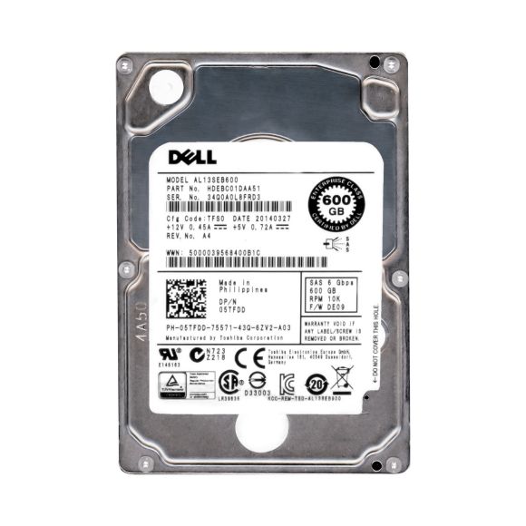 HDD DELL 05TFDD 600GB 10k 64MB 6G SAS 2.5''