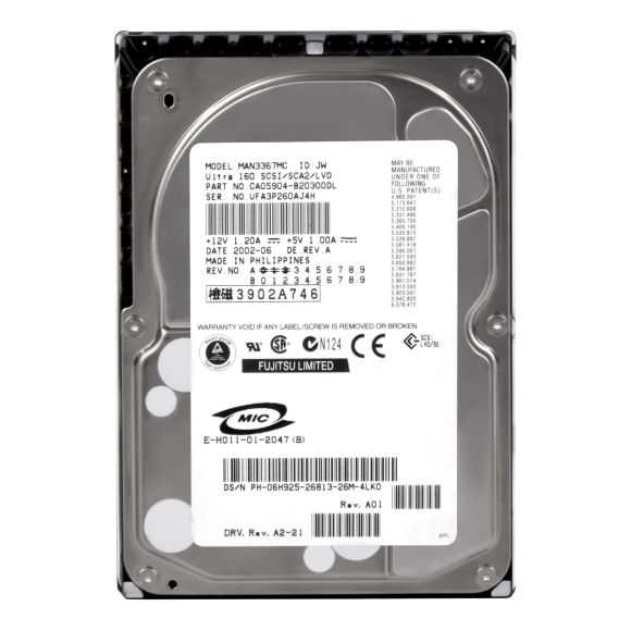 DELL 06H925 36GB 10K 8MB SCSI U160 3.5'' MAN3367MC