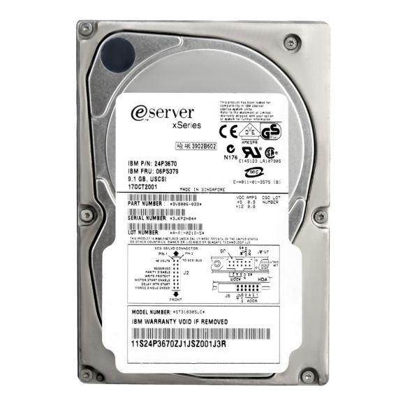 HDD IBM 06P5379 24P3670 9.1GB 10k SCSI 80-PIN 3.5''