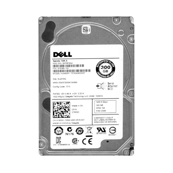 DELL 0745GC 300GB 10k SAS 6Gbps 16MB 2.5" 745GC