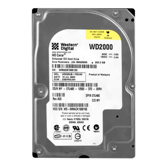 DELL 07U480 200GB 7.2K 8MB ATA 3.5'' WD2000JB-75DUA0