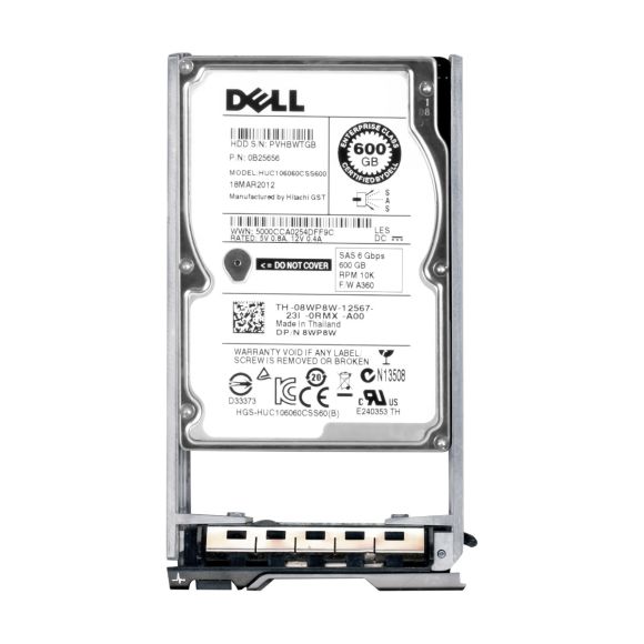 DELL 08WP8W 600GB 10K 0B25656 6Gbps SAS 2.5''