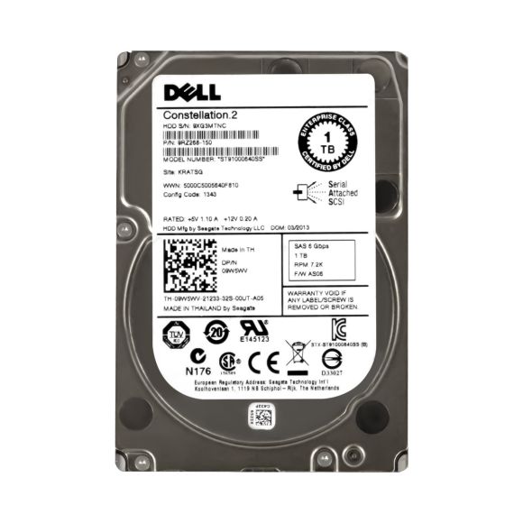 DYSK SAS SFF DELL 09W5WV 1TB 7.2K 64MB 2.5''