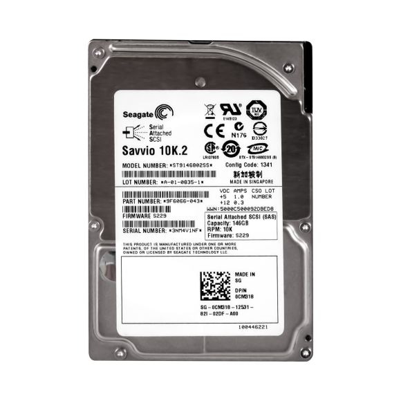 HDD DELL 0CM318 146GB 10K SAS 16MB 2.5" ST9146802SS