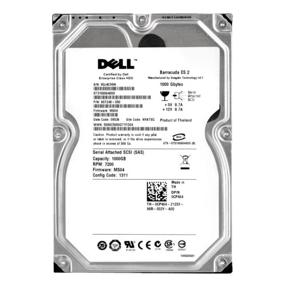 DELL 0CP464 1TB 7.2K 16MB SAS 3.5'' ST31000640SS