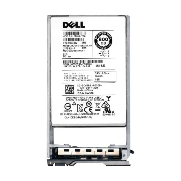 DELL 0CW988 800GB MLC SAS-3 2.5'' HUSMM1680ASS204