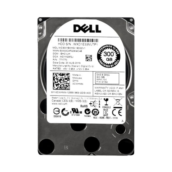 DYSK DELL 0CWHNN 300GB 10k SAS 6G 2.5" WD3001BKHG