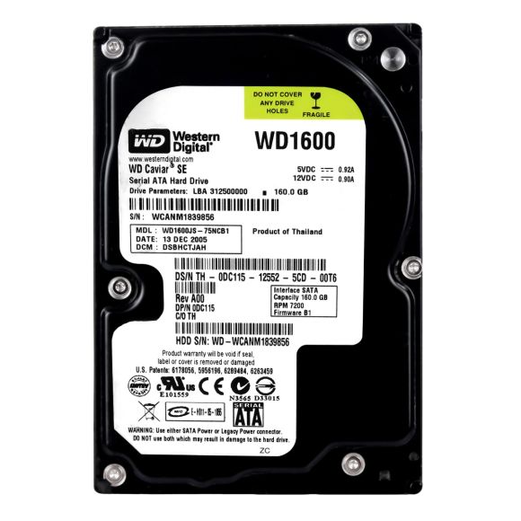 DELL 0DC115 160GB 7.2K 8MB SATA II 3.5'' WD1600JS