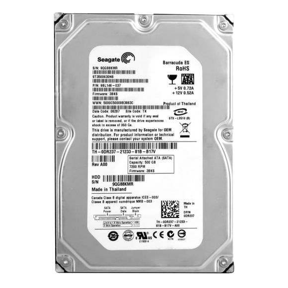 DELL 0DR237 500GB 7.2K SATA 3.5'' ST3500630NS