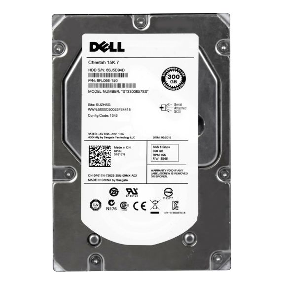 DELL 0F617N 300GB 15K 16MB SAS-2 3.5'' ST3300657SS