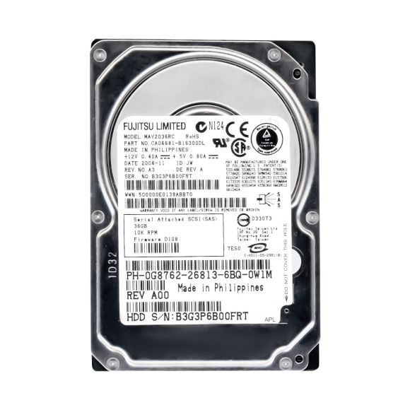 DELL 0G8762 36GB 10K 16MB  SAS 2.5'' MAY2036RC