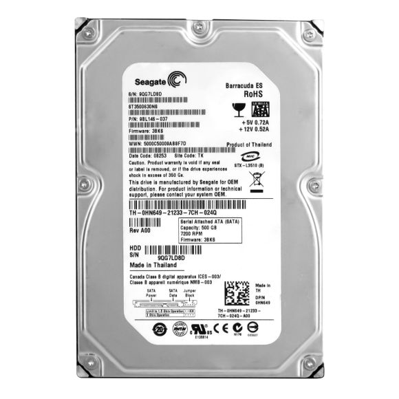 DYSK DELL 0HN649 500GB 7200RPM SAS 3.5" ST3500630NS