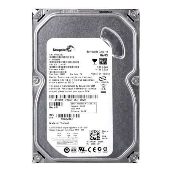 DELL 0HY281 80GB 7.2k 8MB SATA II 3.5'' ST380815AS