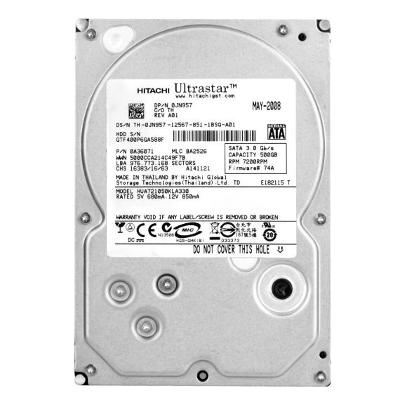 DYSK DELL 0JN957 500GB 7.2K SATA 3.5'' HUA721050KLA330