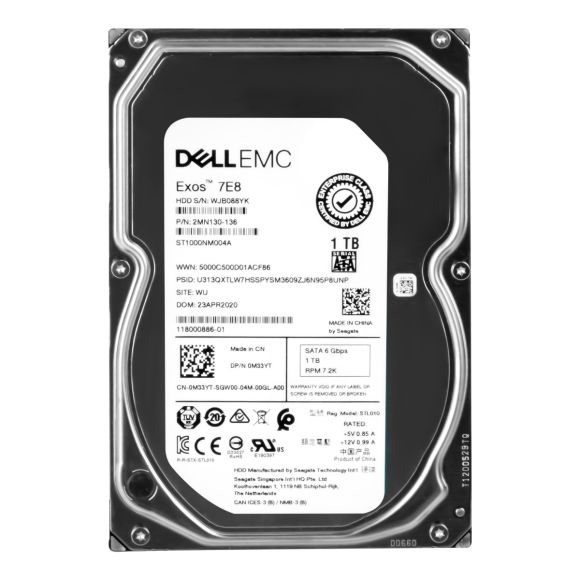 DELL EXOS 7E8 0M33YT 1TB 7.2K 256MB SATA III 3.5'' ST1000NM004A