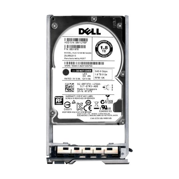 DELL 0RF9T8 1.8TB 10K 128MB SAS-2 2.5'' HUC101818CS4204