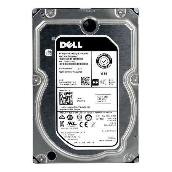 DELL 0RHVWG 6TB 7.2K 256MB SAS-3 3.5'' ST6000NM0095