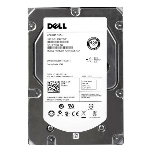 DELL 0W347K 600GB 15K 16MB SAS-2 3.5'' ST3600057SS