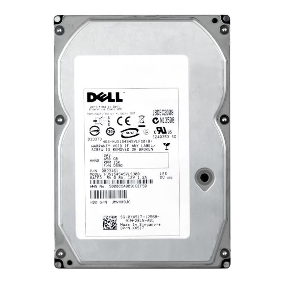 DELL 0XX517 450GB HUS154545VLS300 15k SAS 3.5" 0B23461