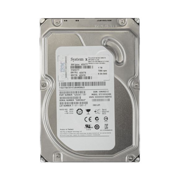 IBM 42D0778 42D0781 1TB 7.2K 16MB SAS-2 3.5'' ST31000424SS