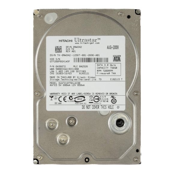 DELL 0NW342 750 GB SATA 7200 RPM HUA721075KLA330