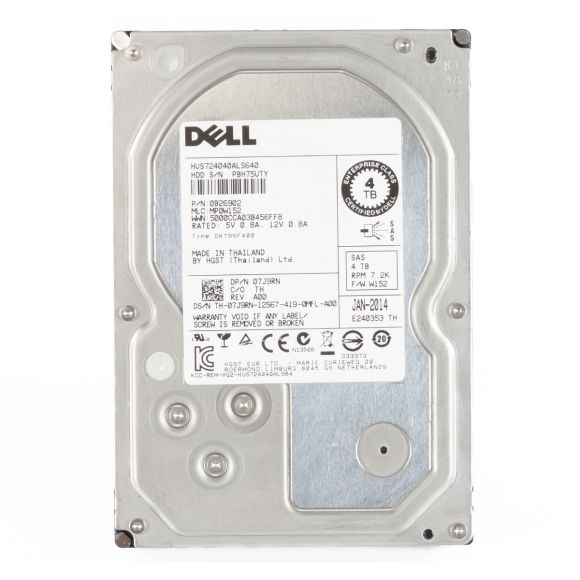 DELL 07J9RN 4TB 7.2K 64MB SAS-2 3.5'' HUS724040ALS640