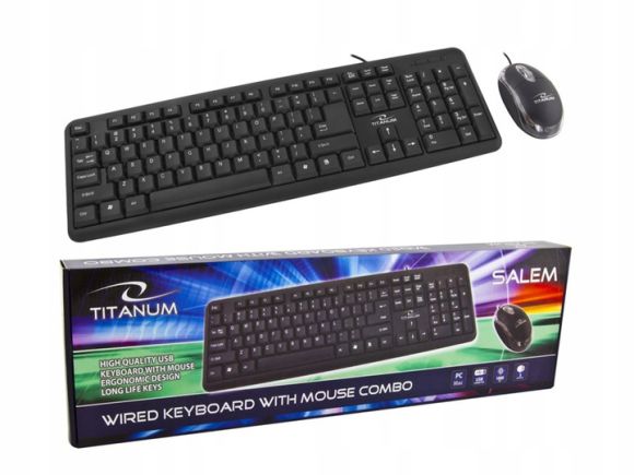 TITANUM SALEM TK106 PC USB KLAWIATURA I MYSZ