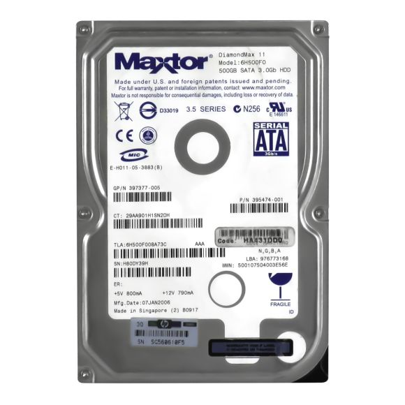 HDD HP 395501-001 SATA 500GB 16MB 3.5'' 395474-001