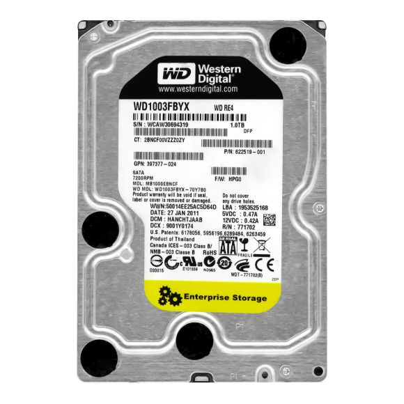 DYSK HP MB1000EBNCF 1TB SATA/300 7.2k 3.5" 622519-001