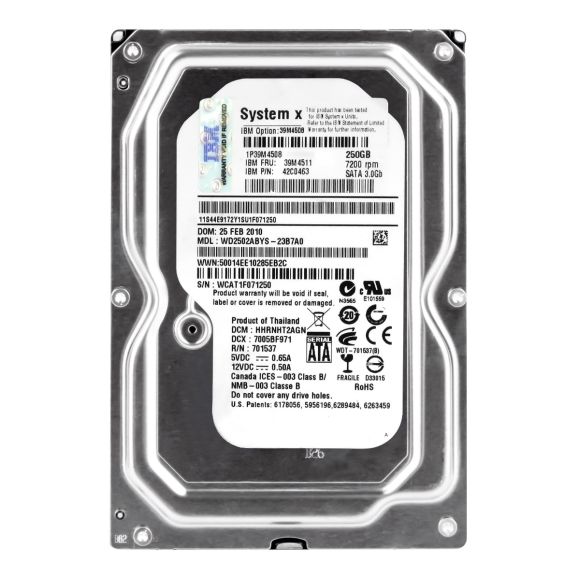 IBM 39M4511 250 GB SATA 7200 RPM 3.5 42C0463 