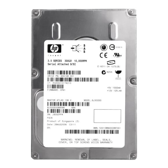 HP 434108-001 300GB 10K 16MB SAS 3.5'' 8J300S0