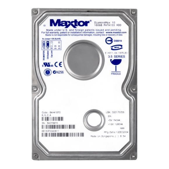 MAXTOR DiamondMax 10 160GB 7.2K 8MB ATA 3.5'' 6B160P0