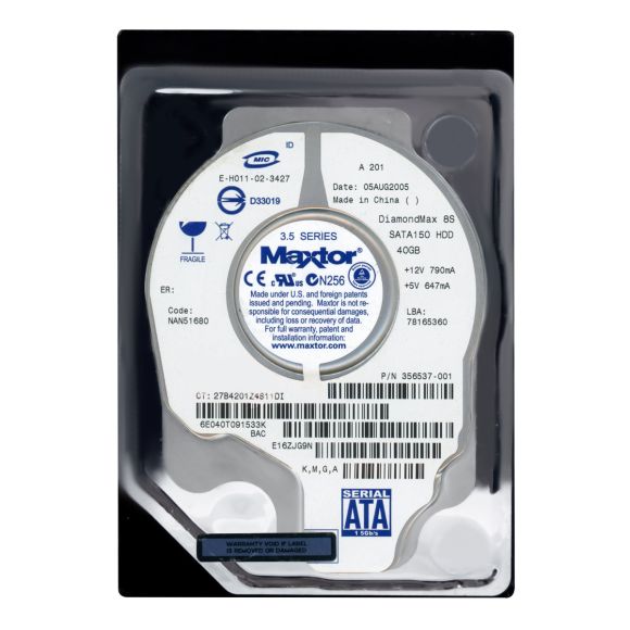 MAXTOR DiamondMax 8s 40GB 7.2K 2MB SATA 3.5'' 6E040T0