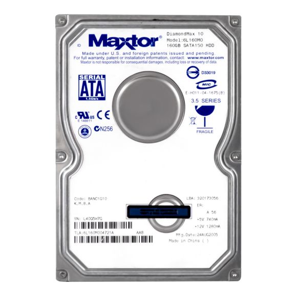 MAXTOR DiamondMax 10 6L160M0 160GB 7.2K 8MB SATA 3.5'' 