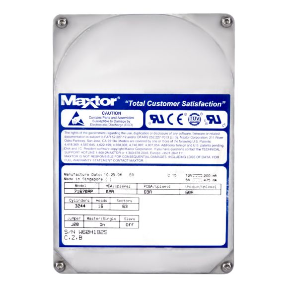 MAXTOR 7000 SERIES 1.6GB 4480RPM ATA 3.5'' 71670AP