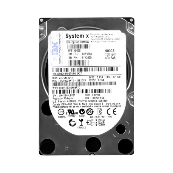 IBM 81Y9651 81Y3805 900GB 10K 64MB SAS-2 2.5'' WD9002BKTG