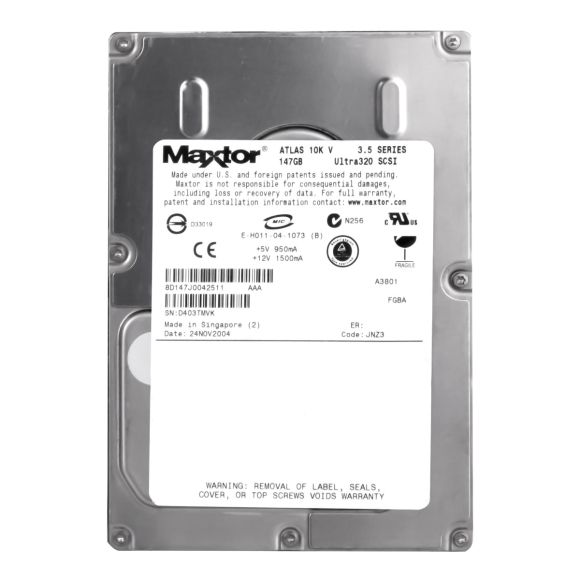 MAXTOR ATLAS 10K V 147GB 10K 8MB SCSI U320 3.5'' 8D147J0