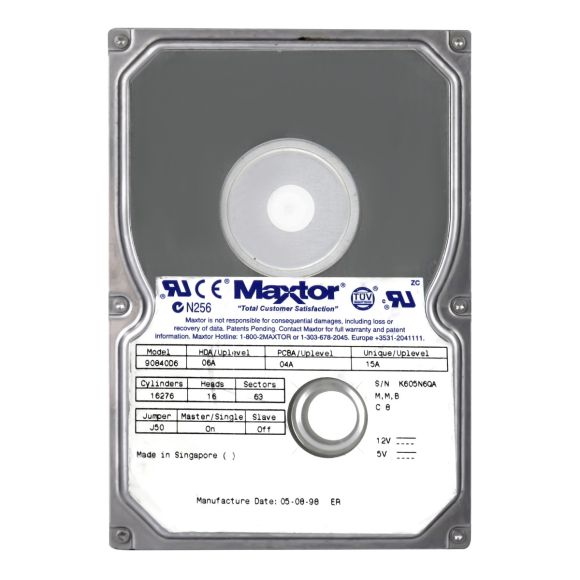 MAXTOR 90840D6 8.4 GB ATA 5400RPM 256KB 3.5''