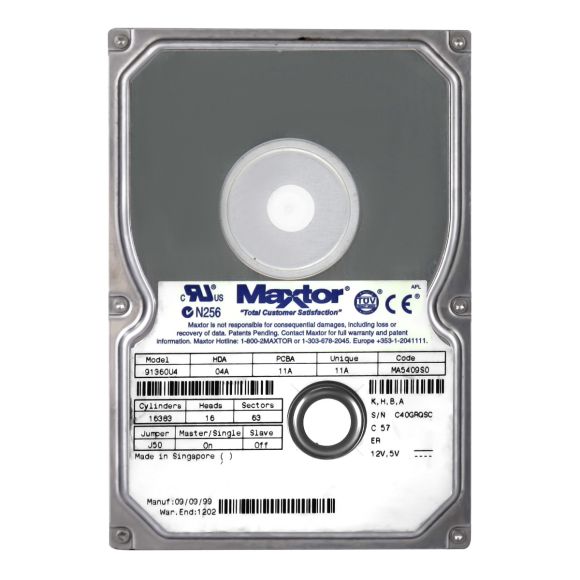 MAXTOR MA5409S0 17 GB 91360U4 ATA 5400RPM 3.5