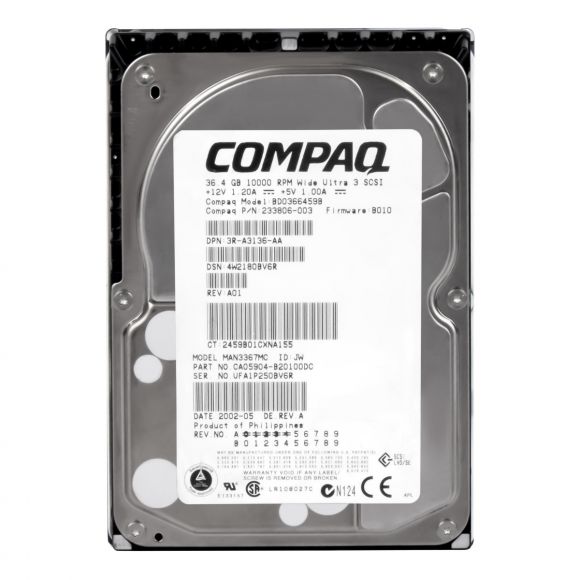 HP / COMPAQ BD0366459B 36GB ULTRA3 80-PIN SCSI