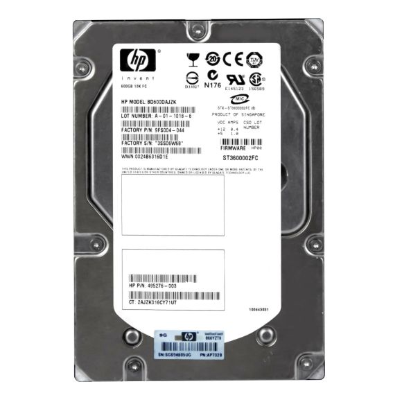 HP BD600DAJZK 600GB FC 10k 2G 3.5" 518735-001