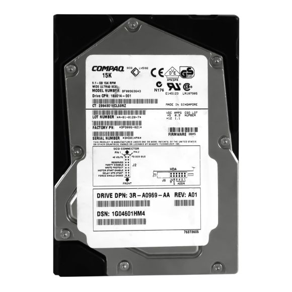 COMPAQ 188014-001 9.1GB 15K 4MB SCSI Ultra3 3.5'' BF00963643