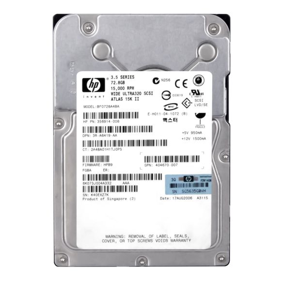 HP BF0728A4BA 356914-008 72.8 GB 15K U320