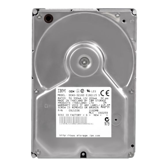 IBM 09J1034 2.1GB 5.4k SCSI 3.5'' DCAS-32160