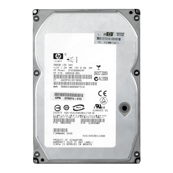 HP 480528-001 300GB 15K 16MB SAS 3.5'' DF0300BAERF