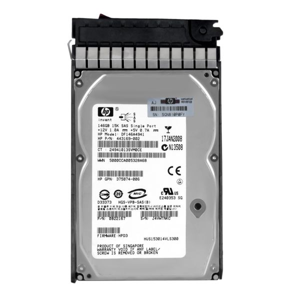 HP 443169-002 146GB 15K 16MB SAS 3.5'' DF146A4941